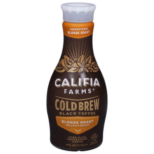 Califia Farms Black Coffee, Blonde Roast, Unsweetened, Cold Brew