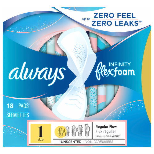 Always Pads, with Flexi-Wings, Regular Flow, Unscented, Size 1