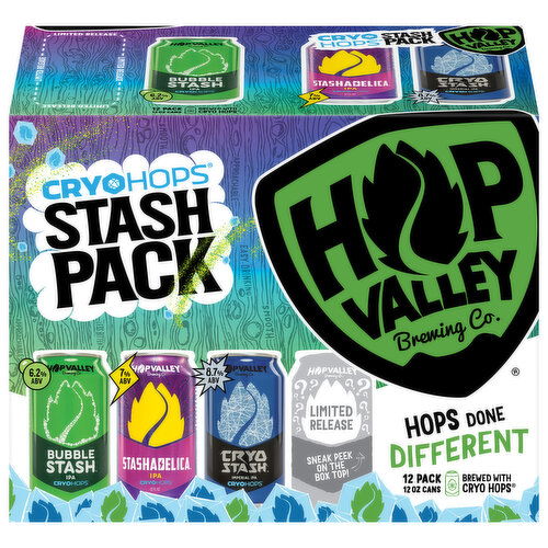 Hop Valley Brewing Co. Beer, IPA, Stash Pack, Variety Pack, 12 Pack