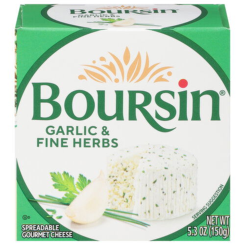 Boursin Spreadable Gourmet Cheese, Garlic & Fine Herbs