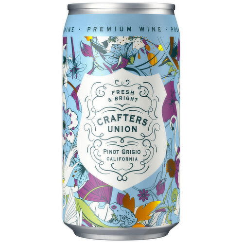 Crafters Union Pinot Grigio California White Wine Can, 375 ml    