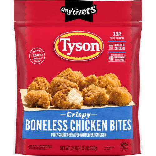 Tyson Any'tizers Crispy Boneless Chicken Bites, 1.5 lb Bag