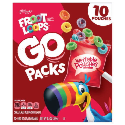 Froot Loops Cereal, Go Packs - 10 Each