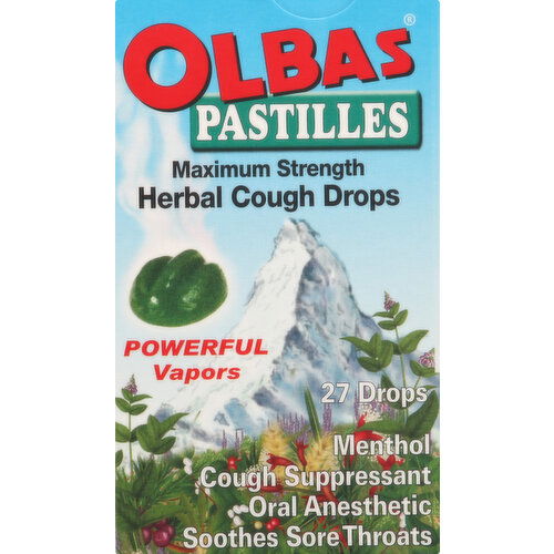 Olbas Pastilles, Maximum Strength, Herbal Cough Drops