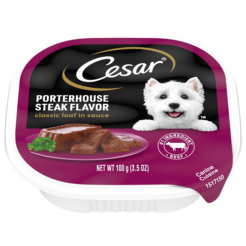 Cesar Canine Cuisine, Porterhouse Steak Flavor, Classic Loaf in Sauce