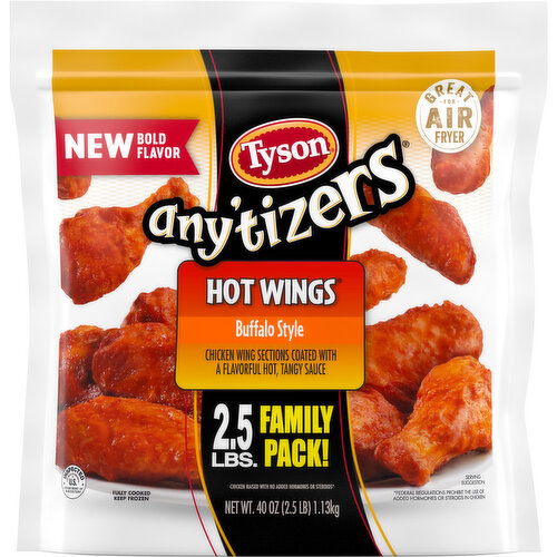 Tyson Tyson Any'tizers Buffalo Style Bone-In Chicken Wings, 40 oz. (Frozen)