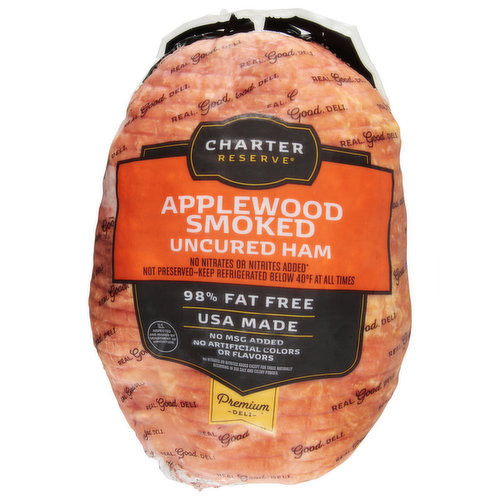 Charter Reserve Ham, Applewood Smoked, Uncured, Premium Deli