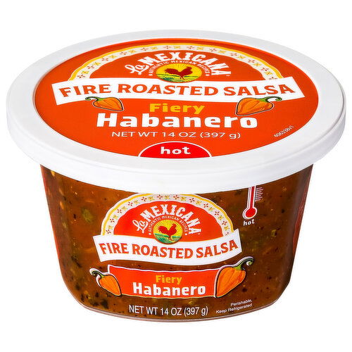 La Mexicana Fire Roasted Salsa, Hot, Fiery Habanero - 14 Ounce