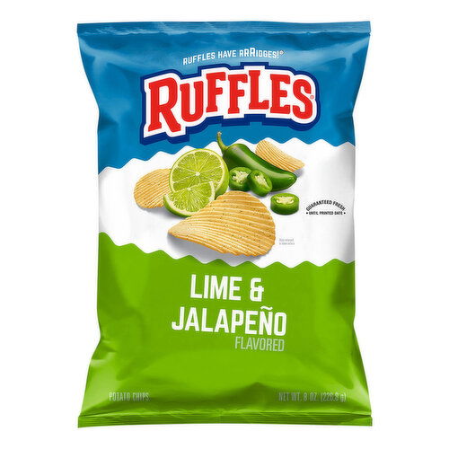 Ruffles Potato Chips, Lime & Jalapeno Flavored