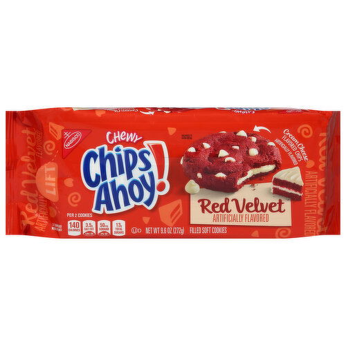 Chips Ahoy! Cookies, Soft, Filled, Chewy, Red Velvet - 9.6 Ounce