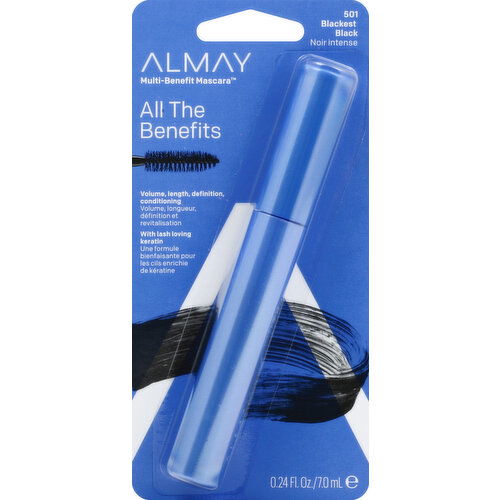 Almay Mascara, Multi-Benefit, Blackest Black 501 - 0.24 Ounce