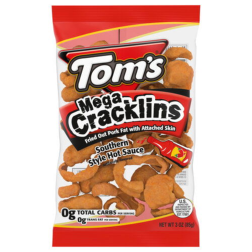 Tom's Cracklins, Mega, Southern Style Hot Sauce