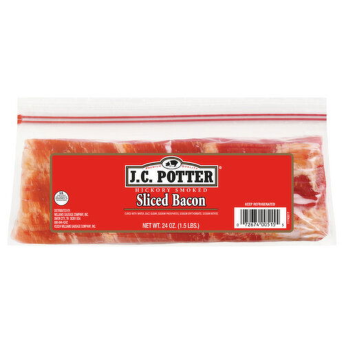 J.C. Potter Bacon, Sliced, Hickory Smoked