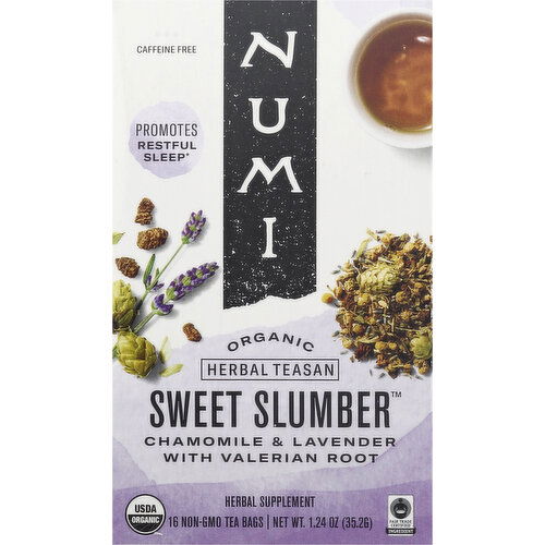 Numi Herbal Teasan, Organic, Sweet Slumber, Tea Bags