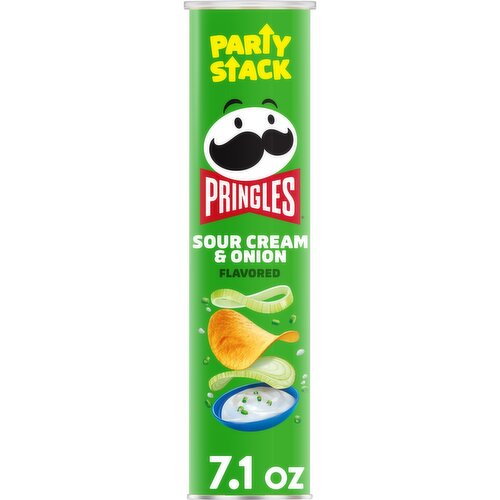 Pringles Potato Crisps Chips, Sour Cream and Onion, Party Stack - 7.1 Ounce