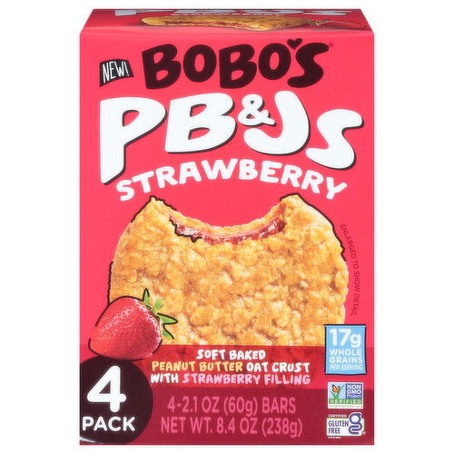 Bobo's PB&Js, Strawberry, 4 Pack