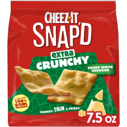 Cheez-It Cheese Cracker Chips, Sharp White Cheddar - 7.5 Ounce