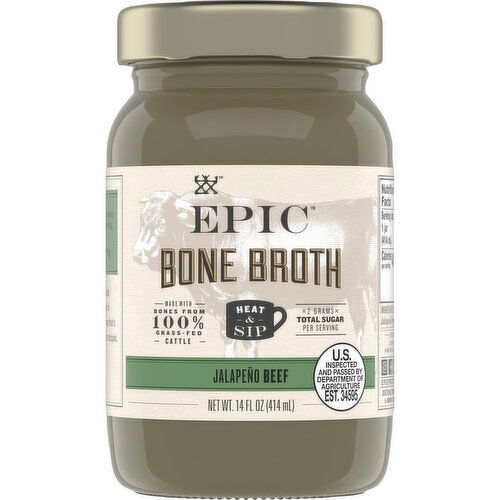 Epic Jalapeno Beef Bone Broth - 14 Fluid Ounce
