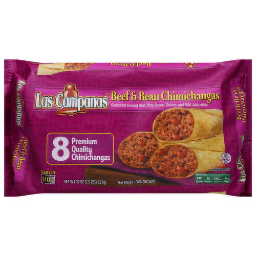 Las Campanas Chimichangas, Beef & Bean, Premium Quality