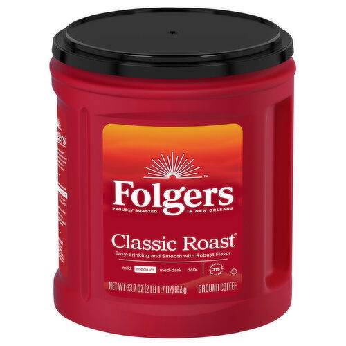 Folgers Coffee, Ground, Classic Roast, Medium