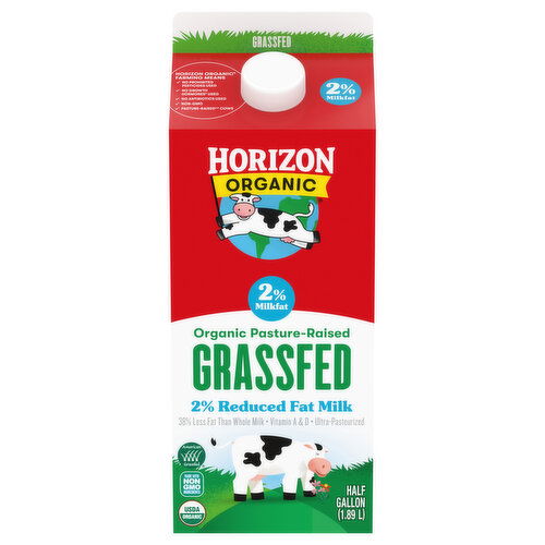 Horizon Organic Milk, Organic, 2% Reduced Fat, Grassfed