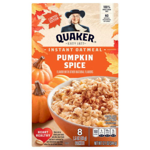 Quaker Oatmeal, Pumpkin Spice, Instant