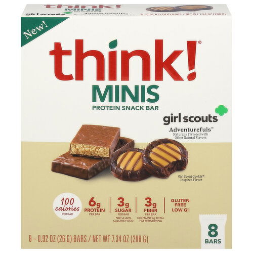 Think! Protein Snack Bar, Girl Scouts Adventurefuls, Minis - 8 Each