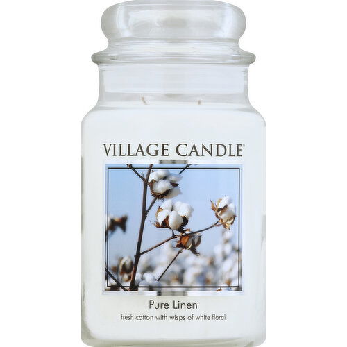 Village Candle Candle, Premium Jar, Pure Linen