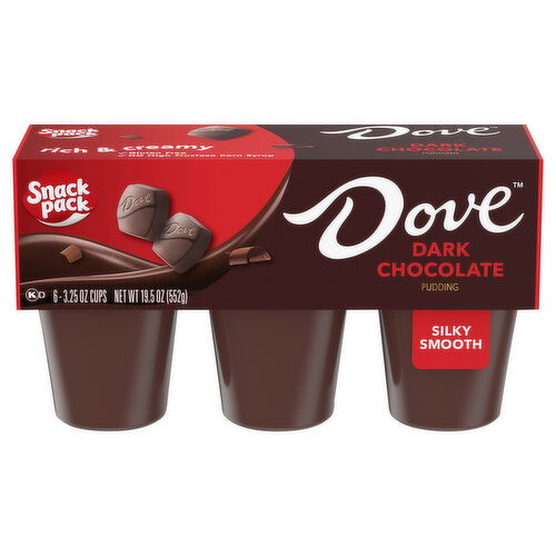 Dove Snack Pack Dark Chocolate Pudding - 6 Each