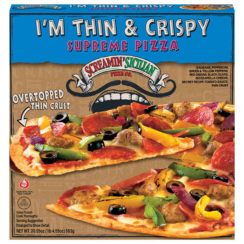 Screamin' Sicilian Pizza Co. Pizza, Supreme, I'm Thin & Crispy