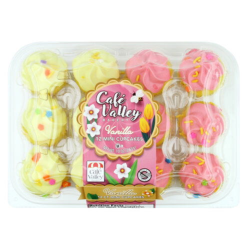 Cafe Valley Bakery 12ct Spring Vanilla Mini Cupcakes