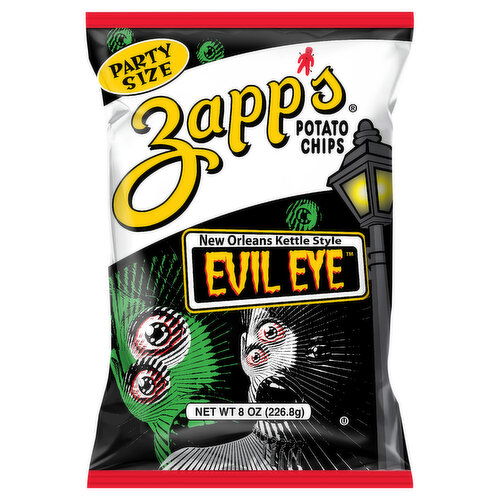 Zapp's Potato Chips, New Orealns Kettle Style, Evil Eye, Party Size