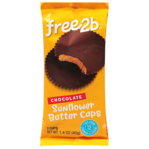 free2b Sunflower Butter Cups, Chocolate - 2 Each