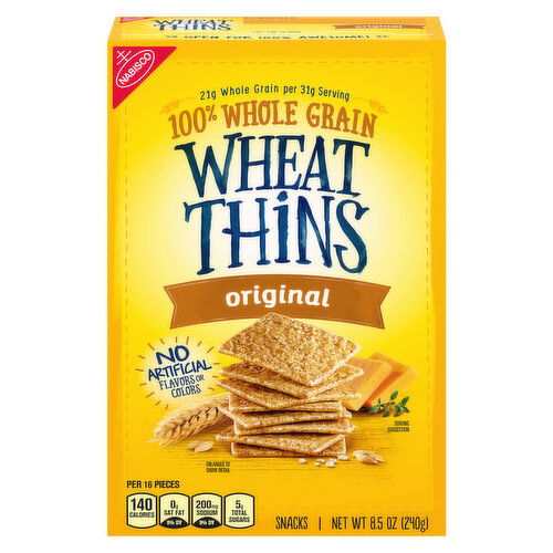 WHEAT THINS Wheat Thins Original Snacks, Whole Grain Wheat Crackers, Snack Crackers, 8.5 oz