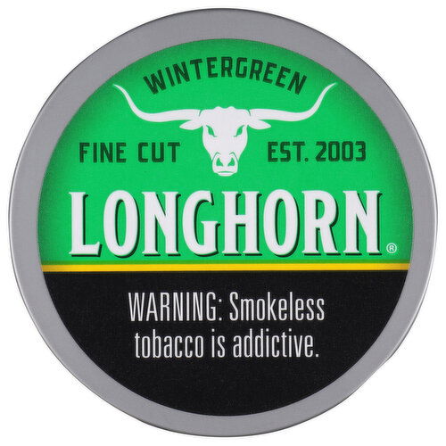 LongHorn Moist Snuff, Wintergreen, Fine Cut