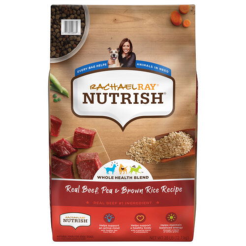 Rachael Ray Nutrish Food for Dogs, Real Beef/Pea & Brown Rice Recipe, Adult