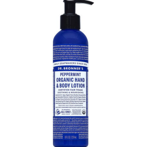 Dr. Bronner's Hand & Body Lotion, Organic, Peppermint