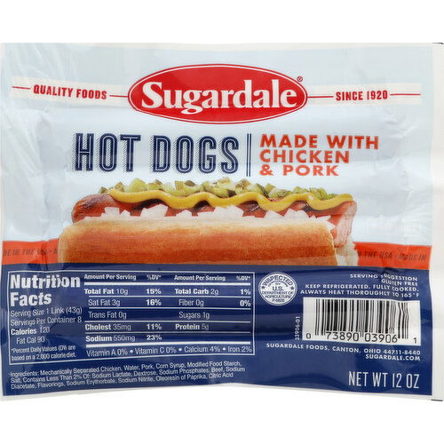 Sugardale Hot Dogs, Chicken & Pork