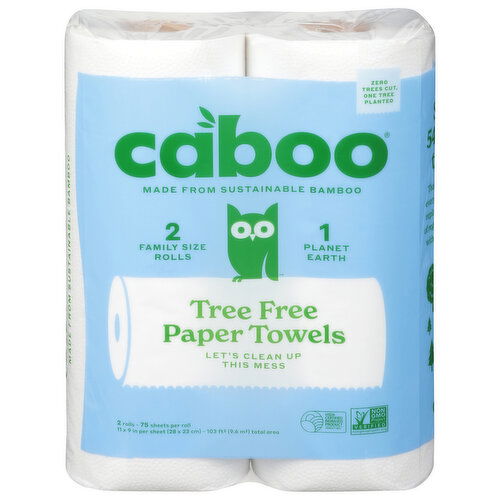 Caboo Paper Towels, Tree Free, Family Size