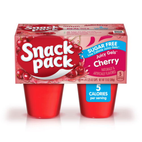 Snack Pack Sugar Free Cherry Flavored Juicy Gels - 4 Each