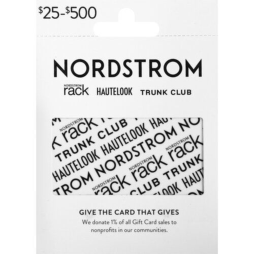 Nordstrom Gift Card, $25-$500