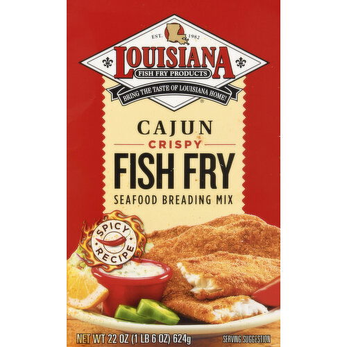 Louisiana Fish Fry Products Seafood Breading Mix, Fish Fry, Cajun, Crispy