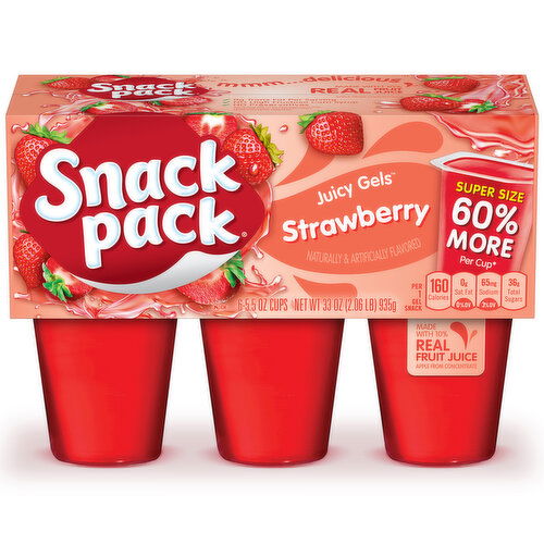 Snack Pack Super Size Strawberry Flavored Juicy Gels - 5.5 Ounce