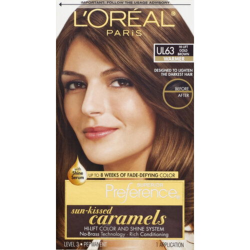 Superior Preference Permanent Haircolor, with Shine Serum, Warmer, Hi-Lift Gold Brown UL63