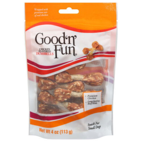 Good 'n' Fun Snack for Small Dogs, Chicken Flavored, Dumbbells