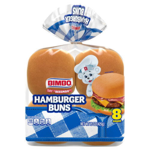 Bimbo Hamburger Buns - 8 Each