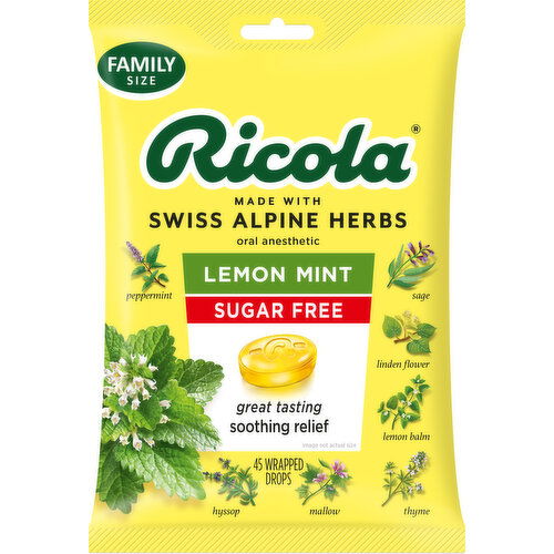 Ricola Lemon Mint, Sugar Free, Throat Drops