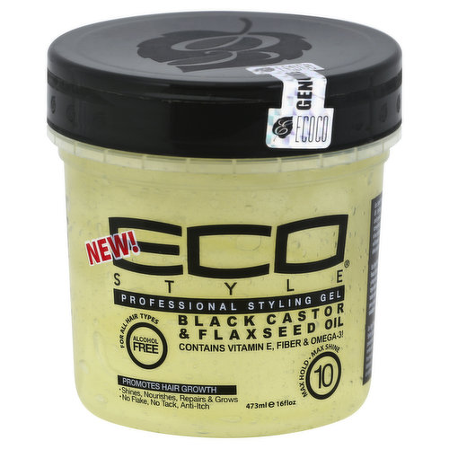 Eco Style Styling Gel, Professional, Black Castor & Flaxseed Oil