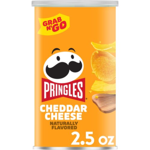 Pringles Potato Crisps Chips, Cheddar Cheese, Grab N' Go Snack Pack - 2.5 Ounce