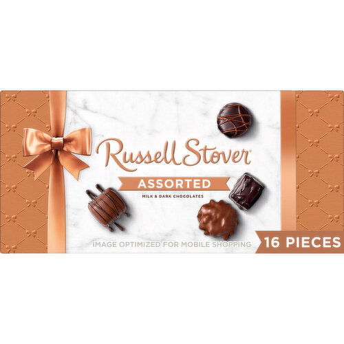 Russell Stover Assorted Milk & Dark Chocolate Gift Box 9.4 oz. (≈ 16 pieces)